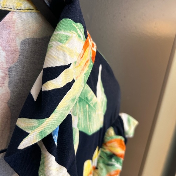 Ralph Lauren 3XL NAOT Orange and Yellow Peplum Blouse with 3/4 Sleeves belted - Picture 5 of 15